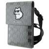 Dėklas Karl Lagerfeld Saffiano Monogram Choupette rankinė - sidabrinė