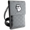 Dėklas Karl Lagerfeld Saffiano Monogram Choupette rankinė - sidabrinė