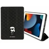 Karl Lagerfeld Saffiano Monogram Ikonik dėklas iPad 10.2" 2019 (7-osios kartos) su Folio Magnet ištisiniu dangteliu - Juodas