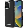 Dėklas Karl Lagerfeld Saffiano Full Wrapped Elongated Metal Logo MagSafe Apple iPhone 16 Pro Max juodos spalvos