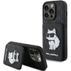 Karl Lagerfeld KLHCP15XSAKCNSCK Apple iPhone 15 Pro Max 6.7″ juodos spalvos kietas dėklas Saffiano Cardslots and S
