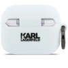 Karl Lagerfeld silikoninis 3D dėklas Karl Head skirtas AirPods Pro 3 - Baltas