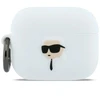 Karl Lagerfeld silikoninis 3D dėklas Karl Head skirtas AirPods Pro 3 - Baltas