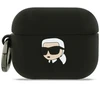 Karl Lagerfeld Silikoninis 3D dėklas su Karl galva AirPods Pro 3 – Juodas