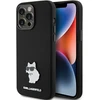 Dėklas Karl Lagerfeld KLHCP15XSMHCNPK Apple iPhone 15 Pro Max 6.7″ juodos spalvos Silicone Choupette Metal Pin