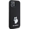Apple iPhone 15 Plus Karl Lagerfeld silikoninis dėklas Choupette Metal Pin (KLHCP15MSMHCNPK) juodos spalvos