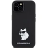 Apple iPhone 15 Plus Karl Lagerfeld silikoninis dėklas Choupette Metal Pin (KLHCP15MSMHCNPK) juodos spalvos