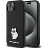 Apple iPhone 15 Plus Karl Lagerfeld silikoninis dėklas Choupette Metal Pin (KLHCP15MSMHCNPK) juodos spalvos
