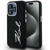Dėklas Karl Lagerfeld Silicone Metal Script Logo iPhone 15 Pro Max Case - Juodas