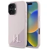Karl Lagerfeld KLHMP16SSCMKMPCP Apple iPhone 16 6.1″ rožinės spalvos kietas dėklas Silicone Shadow Metal Initial