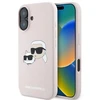 Karl Lagerfeld silikoninis „Nauble Heads“ rašto „MagSafe“ dėklas, skirtas iPhone 16 Plus - Rožinė