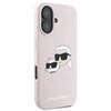 Karl Lagerfeld silikoninis „Nauble Heads“ rašto „MagSafe“ dėklas, skirtas iPhone 16 Plus - Rožinė