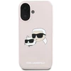Karl Lagerfeld silikoninis „Nauble Heads“ rašto „MagSafe“ dėklas, skirtas iPhone 16 Plus - Rožinė