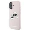 Karl Lagerfeld silikoninis „Nauble Heads“ rašto „MagSafe“ dėklas, skirtas iPhone 16 Plus - Rožinė