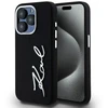 Karl Lagerfeld KLHCP15LSCMSMVK Apple iPhone 15 Pro 6.1″ juodos spalvos kietas dėklas Silicone Metal Script Logo