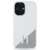 Karl Lagerfeld KLHMP16SSCMKMPCH Apple iPhone 16 6,1″ baltos spalvos kietas dėklas Silicone Initial Metal Logo Ma