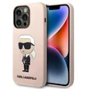 Karl Lagerfeld KLHMP14XSNIKBCP Apple iPhone 14 Pro Max 6,7″ kietas dėklas rožinės spalvos Silicone Ikonik Magsafe