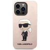 Karl Lagerfeld KLHMP14XSNIKBCP Apple iPhone 14 Pro Max 6,7″ kietas dėklas rožinės spalvos Silicone Ikonik Magsafe