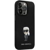 Karl Lagerfeld silikoninis Ikonik Metal Pin dėklas iPhone 13 Pro / iPhone 13 - juodas