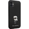 Karl Lagerfeld silikoninis Ikonik Metal Pin dėklas iPhone 11 / Xr - juodas