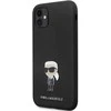 Karl Lagerfeld silikoninis Ikonik Metal Pin dėklas iPhone 11 / Xr - juodas