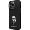Karl Lagerfeld silikoninis Ikonik Metal Pin dėklas iPhone 13 Pro / iPhone 13 - juodas