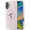 Karl Lagerfeld KLHMP16MSCMKCRHP iPhone 16 Plus 6.7″ rožinės spalvos kietas dėklas Silicone Karl&Choupette Head