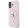 Karl Lagerfeld KLHMP16MSCMKCRHP iPhone 16 Plus 6.7″ rožinės spalvos kietas dėklas Silicone Karl&Choupette Head