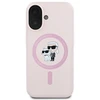 Karl Lagerfeld KLHMP16MSCMKCRHP iPhone 16 Plus 6.7″ rožinės spalvos kietas dėklas Silicone Karl&Choupette Head