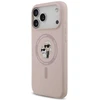 Karl Lagerfeld Silikoninis MagSafe dėklas su žiedu Karl&Choupette skirtas iPhone 17 Pro Max - Rožinis