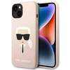Dėklas Karl Lagerfeld KLHMP14MSLKHLP IPHONE 14 PLUS / 15 PLUS 6.7 "HARDCASE LIGHT Rožinis / LIGHT Rožinis SILICONE KARL`S HEAD MAGSAFE