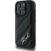 Karl Lagerfeld KLHCP16LPQDSMGK Apple iPhone 16 Pro 6.3″ juodos spalvos kietas dėklas Quilted Signature