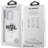 Karl Lagerfeld skaidrus MagSafe dėklas iPhone 16 Pro Max, Glitter Karl & Choupette Sketch Logo