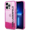 Karl Lagerfeld KLHCP14LLCKVF Apple iPhone 14 Pro 6,1″ rožinės spalvos kietas dėklas Liquid Glitter Elong