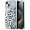 Karl Lagerfeld KLHMP14SLGCHSGH Apple iPhone 14 /15 / 13 6.1″ kietas dėklas skaidrus Liquid Glitter Choupette
