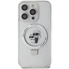 Karl Lagerfeld KLHMP13XHMRSKCH Apple iPhone 13 Pro Max 6.7″ baltos spalvos kietas dėklas Ring Stand Karl&Choupettte
