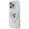 Karl Lagerfeld KLHMP13XHMRSKCH Apple iPhone 13 Pro Max 6.7″ baltos spalvos kietas dėklas Ring Stand Karl&Choupettte