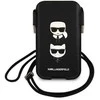 Karl Lagerfeld krepšys 6,1" dėklas Saffiano Ikonik Karl&Choupette Head (KLHCP12MOPHKCK) juodos spalvos