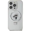 Karl Lagerfeld KLHMP13LHMRSKCH Apple iPhone 13 Pro / 13 6.1″ baltos spalvos kietas dėklas Ring Stand Karl&Choupettt