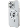 Karl Lagerfeld KLHMP13LHMRSKCH Apple iPhone 13 Pro / 13 6.1″ baltos spalvos kietas dėklas Ring Stand Karl&Choupettt