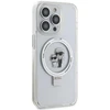 Karl Lagerfeld KLHMP13LHMRSKCH Apple iPhone 13 Pro / 13 6.1″ baltos spalvos kietas dėklas Ring Stand Karl&Choupettt