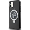 Karl Lagerfeld KLHMN61HMRSKCK Apple iPhone 11/ Xr 6.1″ juodos spalvos kietas dėklas Ring Stand Karl&Choupettte Ma