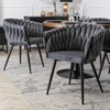 Fotelis Mebel Elite Minkšta kėdė, Glamour Velour ELENA Braided Pilkas, skirta poilsio kambariui valgomajame