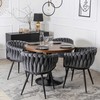 Fotelis Mebel Elite Minkšta kėdė, Glamour Velour ELENA Braided Pilkas, skirta poilsio kambariui valgomajame