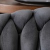 Fotelis Mebel Elite Minkšta kėdė, Glamour Velour ELENA Braided Pilkas, skirta poilsio kambariui valgomajame