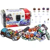 Lean Toys 25 dalių automobilių ir kelio ženklų rinkinys lagamine