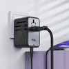 Daugiafunkcis kelioninis sieninis įkroviklis Acefast Z1, 2xUSB-A, 3xUSB-C, GaN, 67W, US/ES/UK/AU (juodas)