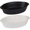 Alpina - Ceramic Oven-Resistant Baking Dish, Oval, 20x12x5 cm, 470 ml (Baltas)