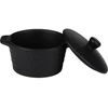 Alpina - Ceramic ovenproof dish with lid, round, 13x10 cm, 210 ml (juodas)