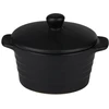 Alpina - Ceramic ovenproof dish with lid, round, 13x10 cm, 210 ml (juodas)